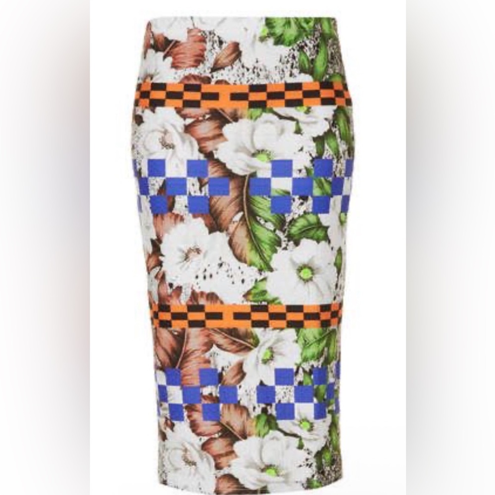 Top Shop Floral Design Pencil Skirt